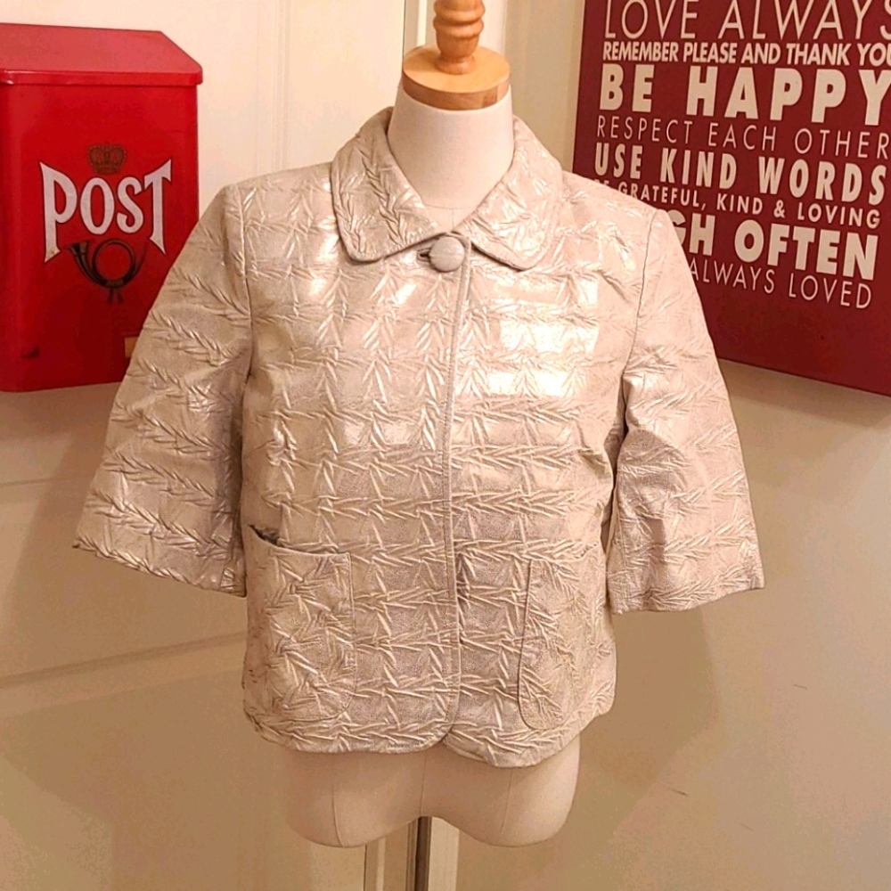 COPY - REVUE Gold Leather Bolero Jacket